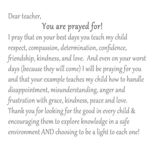 Prayer Art- Teacher Prayer (4 X 6)