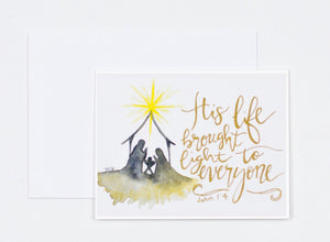 Notecards- "His Life Brought Light To Everyone"