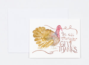 Notecards- "In All Things Give Thanks"